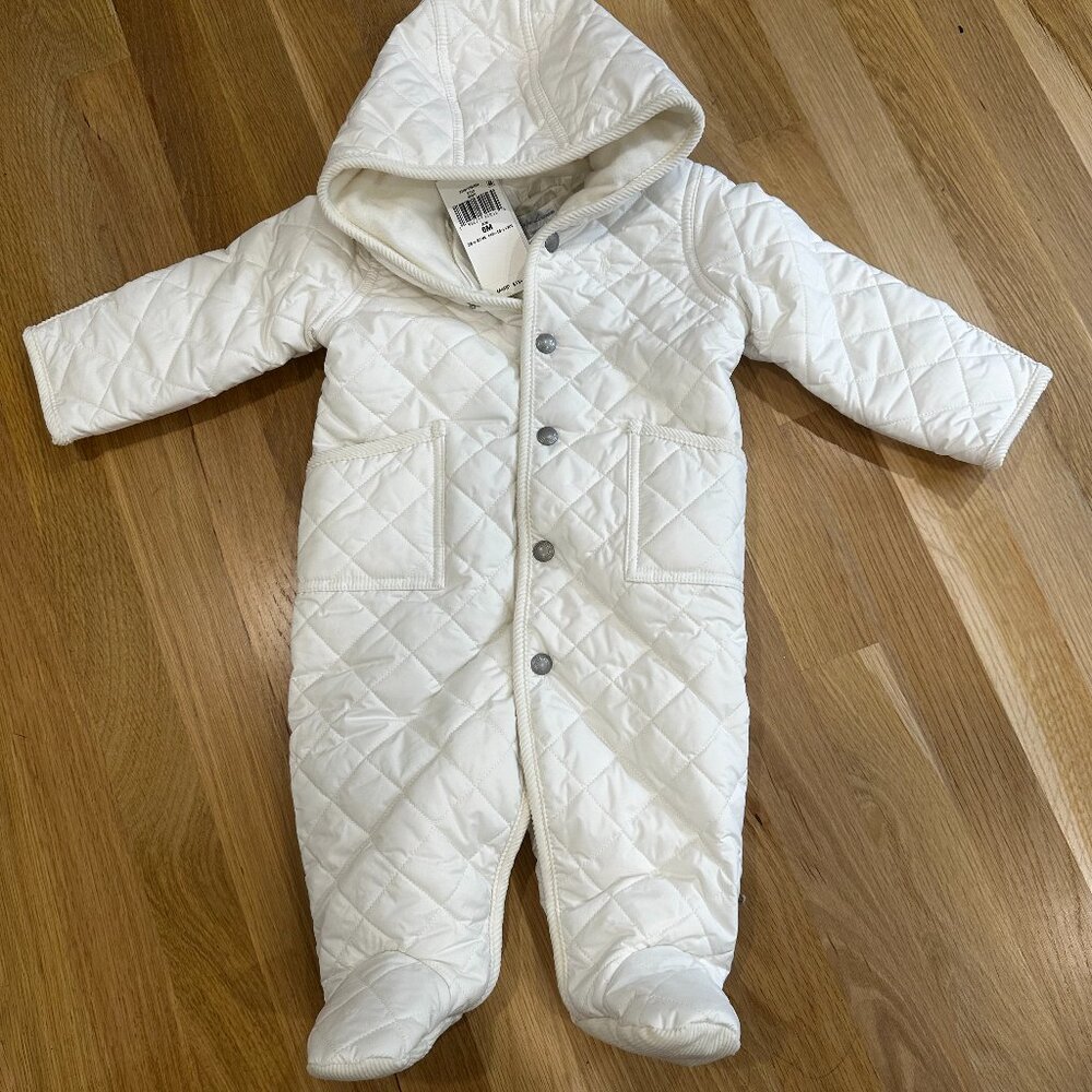 Polo by RALPH LAUREN Baby Hooded Barn Bunting (Size 6M in off-white)